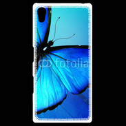 Coque Personnalisée Sony Xpéria Z5 Papillon sur fond bleu