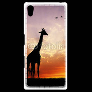 Coque Personnalisée Sony Xpéria Z5 Girafe au couché de soleil