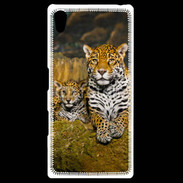 Coque Personnalisée Sony Xpéria Z5 Portrait de Léopard avec petit