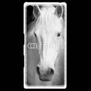 Coque Personnalisée Sony Xpéria Z5 Portrait de cheval en noir et blanc 900