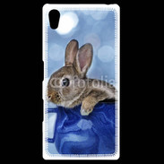 Coque Personnalisée Sony Xpéria Z5 Lapin dans un mug bleu