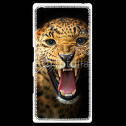 Coque Personnalisée Sony Xpéria Z5 Portrait d'un léopard énervé