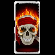 Coque Personnalisée Sony Xpéria Z5 Tête de mort en flamme