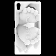 Coque Personnalisée Sony Xpéria Z5 Pieds de bébé noir et blanc