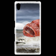 Coque Personnalisée Sony Xpéria Z5 Enorme poisson chassant bateau de pêcheurs