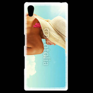 Coque Personnalisée Sony Xpéria Z5 Femme à chapeau de plage