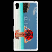 Coque Personnalisée Sony Xpéria Z5 Femme assise sur la plage