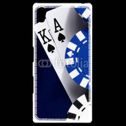Coque Personnalisée Sony Xpéria Z5 Poker bleu et noir 2