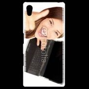 Coque Personnalisée Sony Xpéria Z5 Femme souriante ordinateur