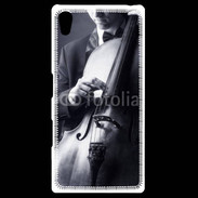Coque Personnalisée Sony Xpéria Z5 Violoncelliste en noir et blanc 5