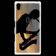 Coque Personnalisée Sony Xpéria Z5 Saxophoniste au couché de soleil