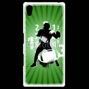 Coque Personnalisée Sony Xpéria Z5 Illustration football américain sur fond vert