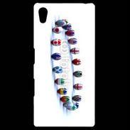 Coque Personnalisée Sony Xpéria Z5 Rangée de ballon de rugby