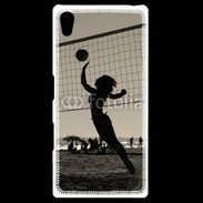 Coque Personnalisée Sony Xpéria Z5 Beach Volley en noir et blanc 115