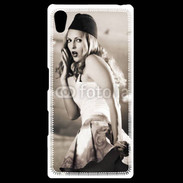 Coque Personnalisée Sony Xpéria Z5 Femme avec fond avion
