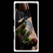 Coque Personnalisée Sony Xpéria Z5 Lingerie et rose rouge