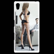 Coque Personnalisée Sony Xpéria Z5 Femme debout en lingerie sexy devant homme 