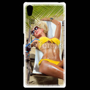Coque Personnalisée Sony Xpéria Z5 Femme sexy sur un transat de plage