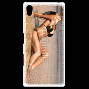 Coque Personnalisée Sony Xpéria Z5 Femme brune en bikini à la plage