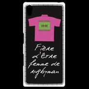 Coque Personnalisée Sony Xpéria Z5 Femme de rugbyman Bonus offensif-défensif Noir