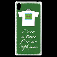 Coque Personnalisée Sony Xpéria Z5 Fille de rugbyman Bonus offensif-défensif Vert