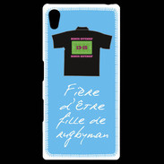 Coque Personnalisée Sony Xpéria Z5 Fille de rugbyman Bonus offensif-défensif Bleu 2