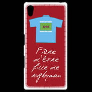 Coque Personnalisée Sony Xpéria Z5 Fille de rugbyman Bonus offensif-défensif Rouge 2