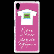 Coque Personnalisée Sony Xpéria Z5 Père de rugbyman Bonus offensif-défensif Rose