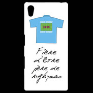 Coque Personnalisée Sony Xpéria Z5 Père de rugbyman Bonus offensif-défensif Blanc 2