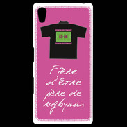 Coque Personnalisée Sony Xpéria Z5 Père de rugbyman Bonus offensif-défensif Rose 2