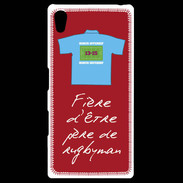 Coque Personnalisée Sony Xpéria Z5 Père de rugbyman Bonus offensif-défensif Rouge 2