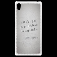 Coque Personnalisée Sony Xpéria Z5 Pêché stupidité Gris Citation Oscar Wilde