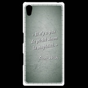 Coque Personnalisée Sony Xpéria Z5 Pêché stupidité Vert Citation Oscar Wilde