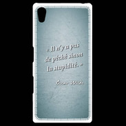 Coque Personnalisée Sony Xpéria Z5 Pêché stupidité Turquoise Citation Oscar Wilde