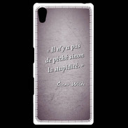 Coque Personnalisée Sony Xpéria Z5 Pêché stupidité Violet Citation Oscar Wilde