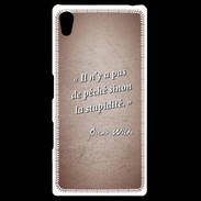 Coque Personnalisée Sony Xpéria Z5 Pêché stupidité Rouge Citation Oscar Wilde