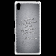 Coque Personnalisée Sony Xpéria Z5 Public génie Noir Citation Oscar Wilde
