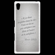 Coque Personnalisée Sony Xpéria Z5 Tragédie Gris Citation Oscar Wilde