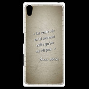 Coque Personnalisée Sony Xpéria Z5 Vrai vie Sepia Citation Oscar Wilde
