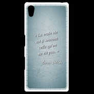Coque Personnalisée Sony Xpéria Z5 Vrai vie Turquoise Citation Oscar Wilde