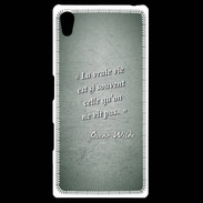 Coque Personnalisée Sony Xpéria Z5 Vrai vie Vert Citation Oscar Wilde