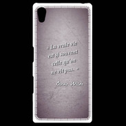Coque Personnalisée Sony Xpéria Z5 Vrai vie Violet Citation Oscar Wilde