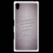 Coque Personnalisée Sony Xpéria Z5 Dieux prières Violet Citation Oscar Wilde