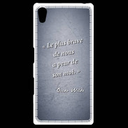 Coque Personnalisée Sony Xpéria Z5 Brave Bleu Citation Oscar Wilde