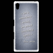 Coque Personnalisée Sony Xpéria Z5 Conscience Bleu Citation Oscar Wilde