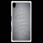 Coque Personnalisée Sony Xpéria Z5 Conscience Noir Citation Oscar Wilde