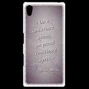Coque Personnalisée Sony Xpéria Z5 Conscience Violet Citation Oscar Wilde
