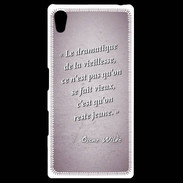 Coque Personnalisée Sony Xpéria Z5 Dramatique vieillesse Rose Citation Oscar Wilde
