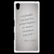 Coque Personnalisée Sony Xpéria Z5 Fatalité Gris Citation Oscar Wilde