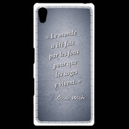 Coque Personnalisée Sony Xpéria Z5 Fous sages Bleu Citation Oscar Wilde